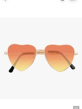 🆕 Heart-Shaped Gradient pink yellow Sunglasses